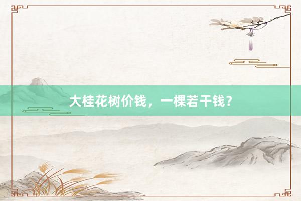 大桂花树价钱，一棵若干钱？